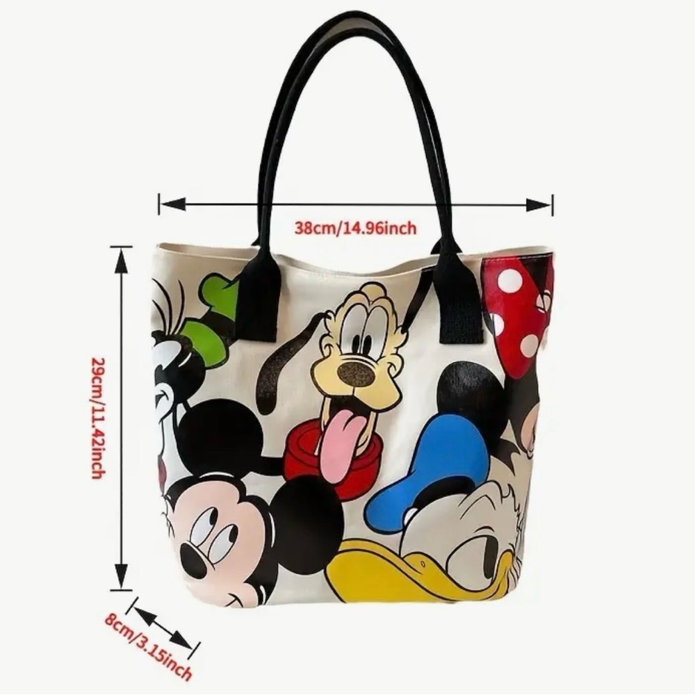 Disney Tote Bag with Mickey and Friends - Cream and Black - Picture 3 of 4